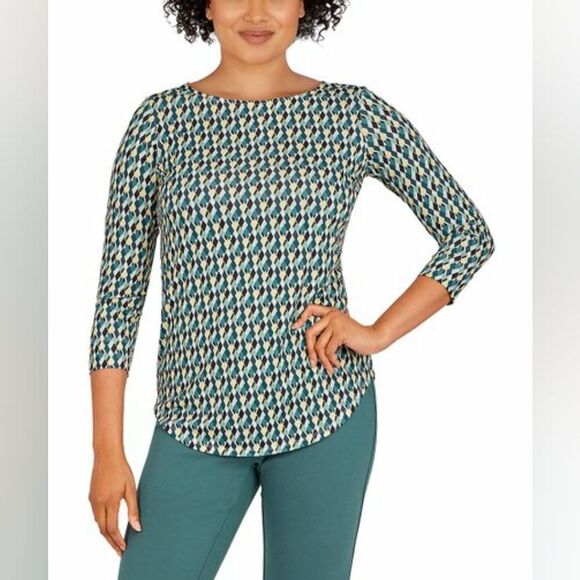 Emaline Three-Quarter Sleeve Crewneck Top sz 3x - Picture 1 of 10